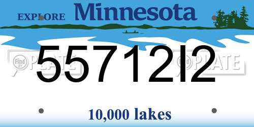 55712I2 Minnesota License Plate
