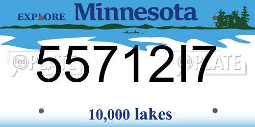 55712I7 Minnesota License Plate
