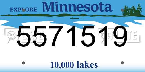 5571519 Minnesota License Plate