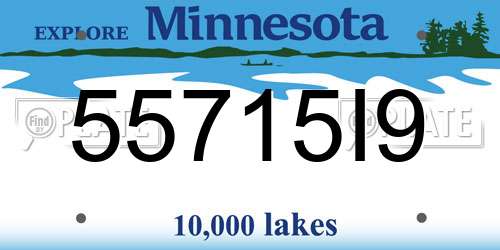 55715I9 Minnesota License Plate