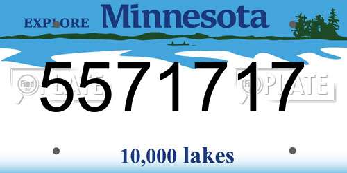 5571717 Minnesota License Plate