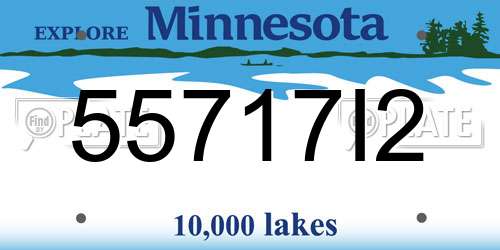 55717I2 Minnesota License Plate