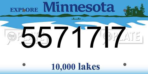55717I7 Minnesota License Plate