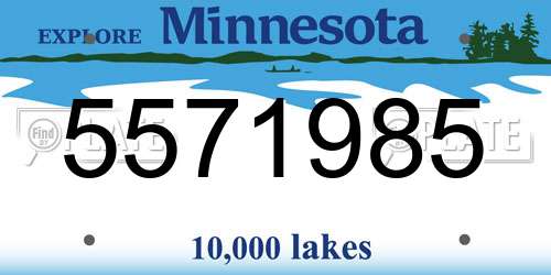 5571985 Minnesota License Plate