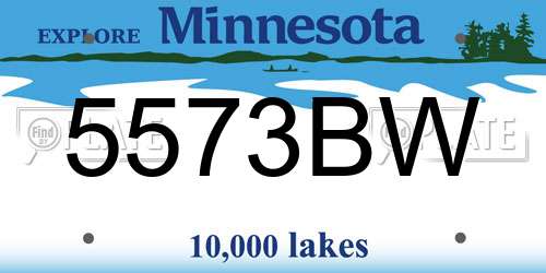 5573BW Minnesota License Plate