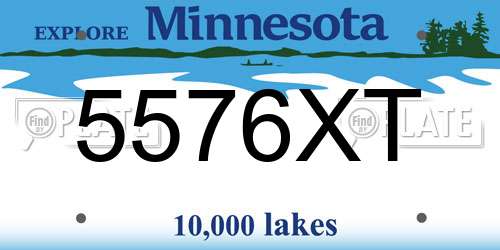 5576XT Minnesota License Plate