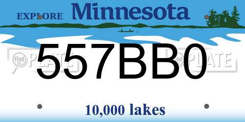557BB0 Minnesota License Plate