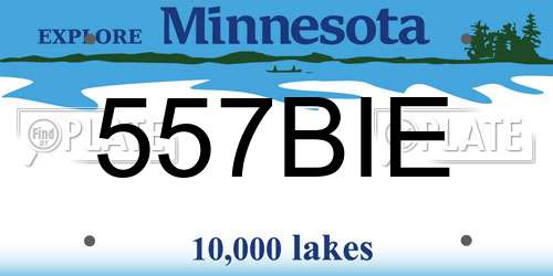 557BIE Minnesota License Plate