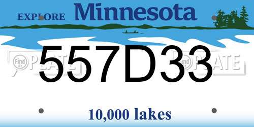 557D33 Minnesota License Plate