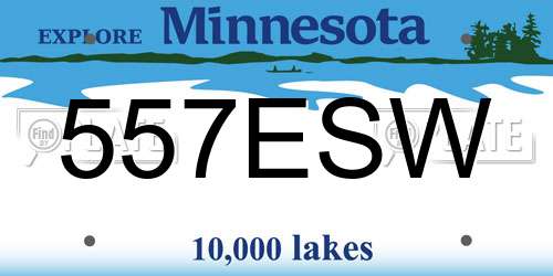 557ESW Minnesota License Plate