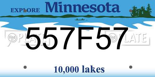 557F57 Minnesota License Plate