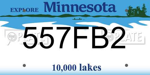 557FB2 Minnesota License Plate