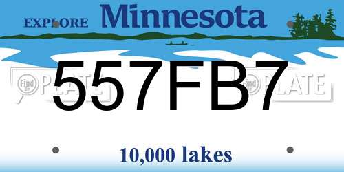 557FB7 Minnesota License Plate