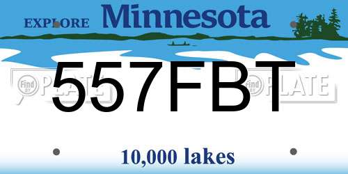 557FBT Minnesota License Plate