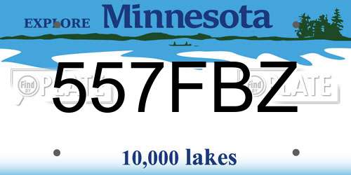 557FBZ Minnesota License Plate