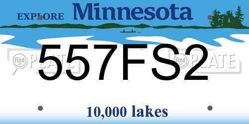 557FS2 Minnesota License Plate