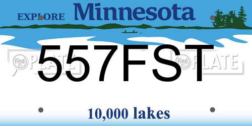 557FST Minnesota License Plate