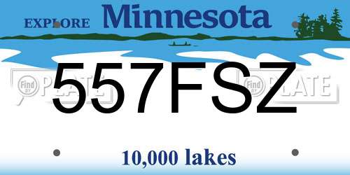 557FSZ Minnesota License Plate