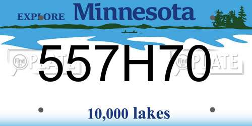 557H70 Minnesota License Plate