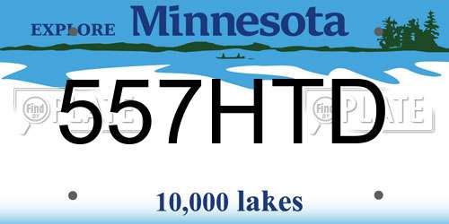 557HTD Minnesota License Plate