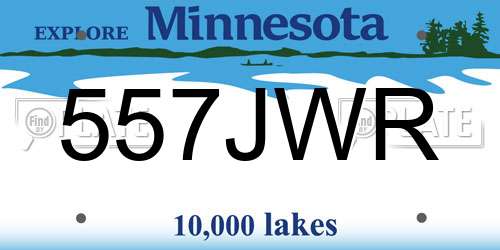 557JWR Minnesota License Plate