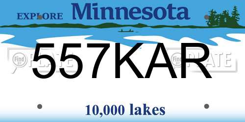 557KAR Minnesota License Plate