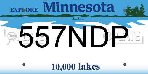 557NDP Minnesota License Plate