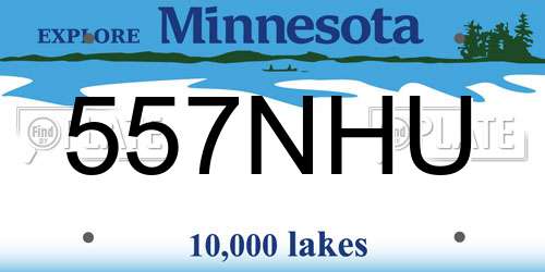 557NHU Minnesota License Plate