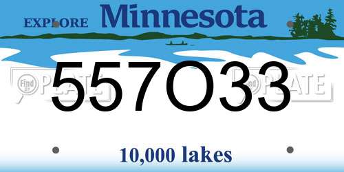 557O33 Minnesota License Plate