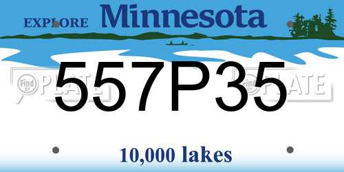 557P35 Minnesota License Plate