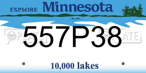 557P38 Minnesota License Plate