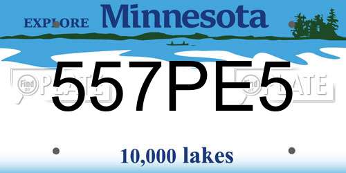 557PE5 Minnesota License Plate