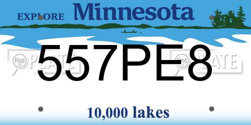 557PE8 Minnesota License Plate