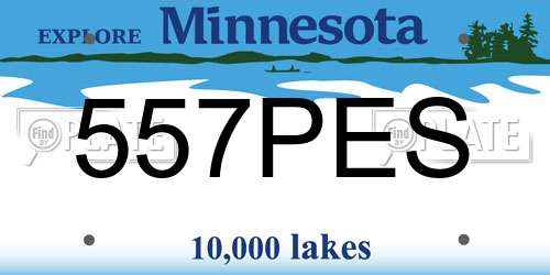 557PES Minnesota License Plate
