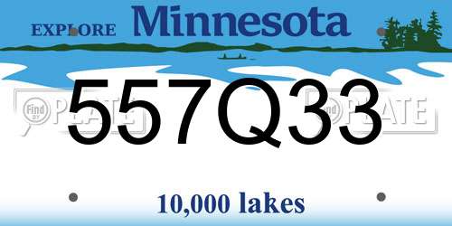 557Q33 Minnesota License Plate