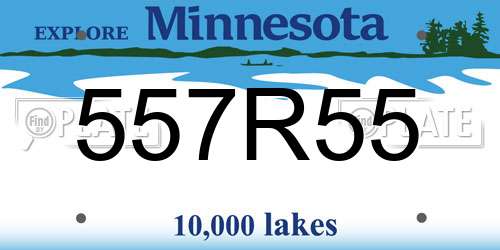 557R55 Minnesota License Plate