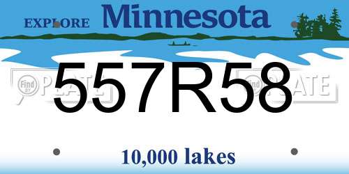 557R58 Minnesota License Plate
