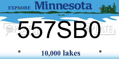 557SB0 Minnesota License Plate