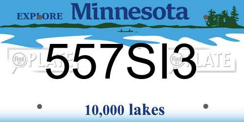 557SI3 Minnesota License Plate