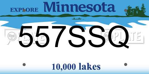 557SSQ Minnesota License Plate