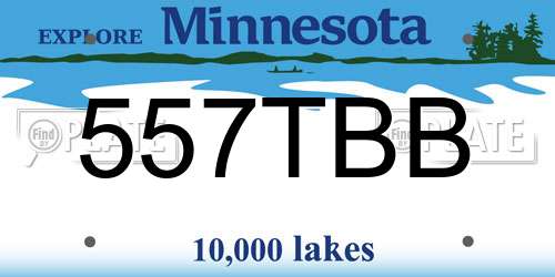 557TBB Minnesota License Plate