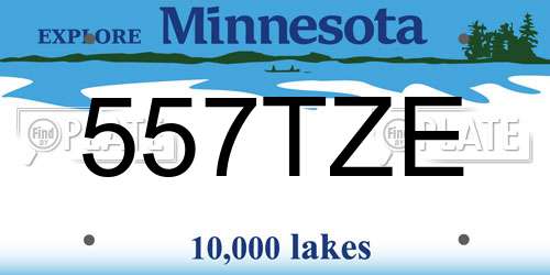 557TZE Minnesota License Plate