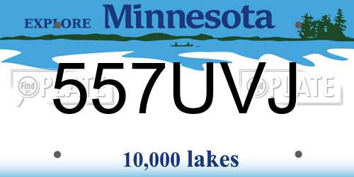 557UVJ Minnesota License Plate