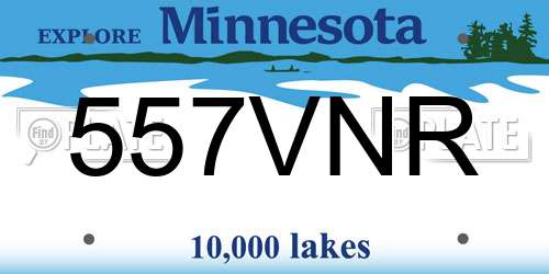 557VNR Minnesota License Plate