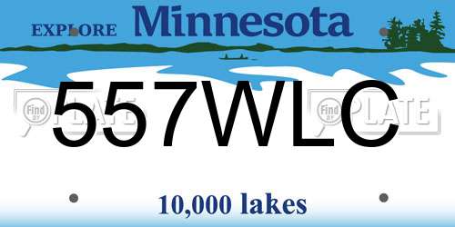 557WLC Minnesota License Plate