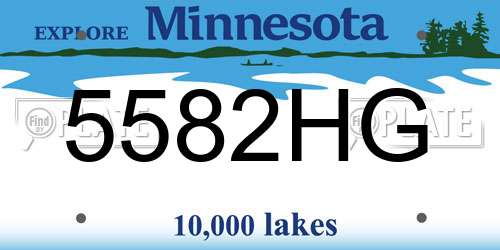 5582HG Minnesota License Plate