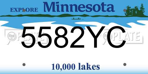 5582YC Minnesota License Plate