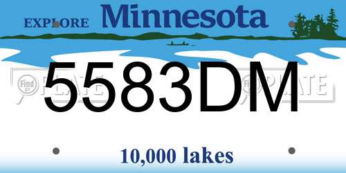 5583DM Minnesota License Plate
