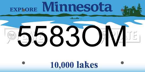 5583OM Minnesota License Plate