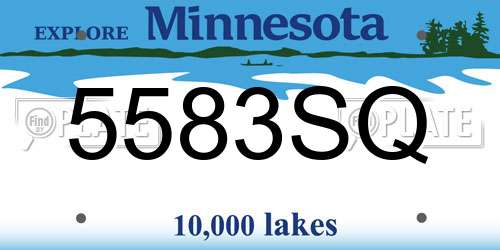 5583SQ Minnesota License Plate